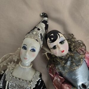 Lot of 2 Vintage Porcelain Dolls